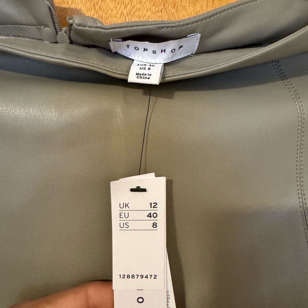 Topshop Vegan Leather Mini Skirt – Taupe | NWT | Size US 8